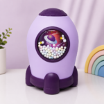 Space Theme Rocket Shape Gullak Money Bank with Number Code Lock