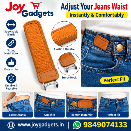 Adjustable Jeans Waist Extender Hook - Elastic Waistband Tightener for Perfect Fit Mens & Womens