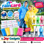 Unisex Disposable Rain Card for Emergency Use | Waterproof with Smallest Pocket Size | Easy to Carry & Reusable 2-3 Times | Thin Plastic Multi Color Free Size