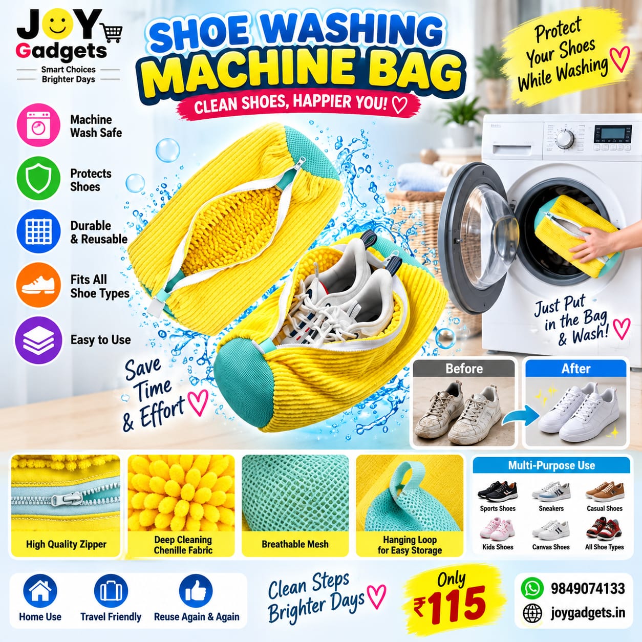 WhatsApp Image 2026-09-13 at 9.05.33 PM Shoe Washing Machine Bag - Image 1