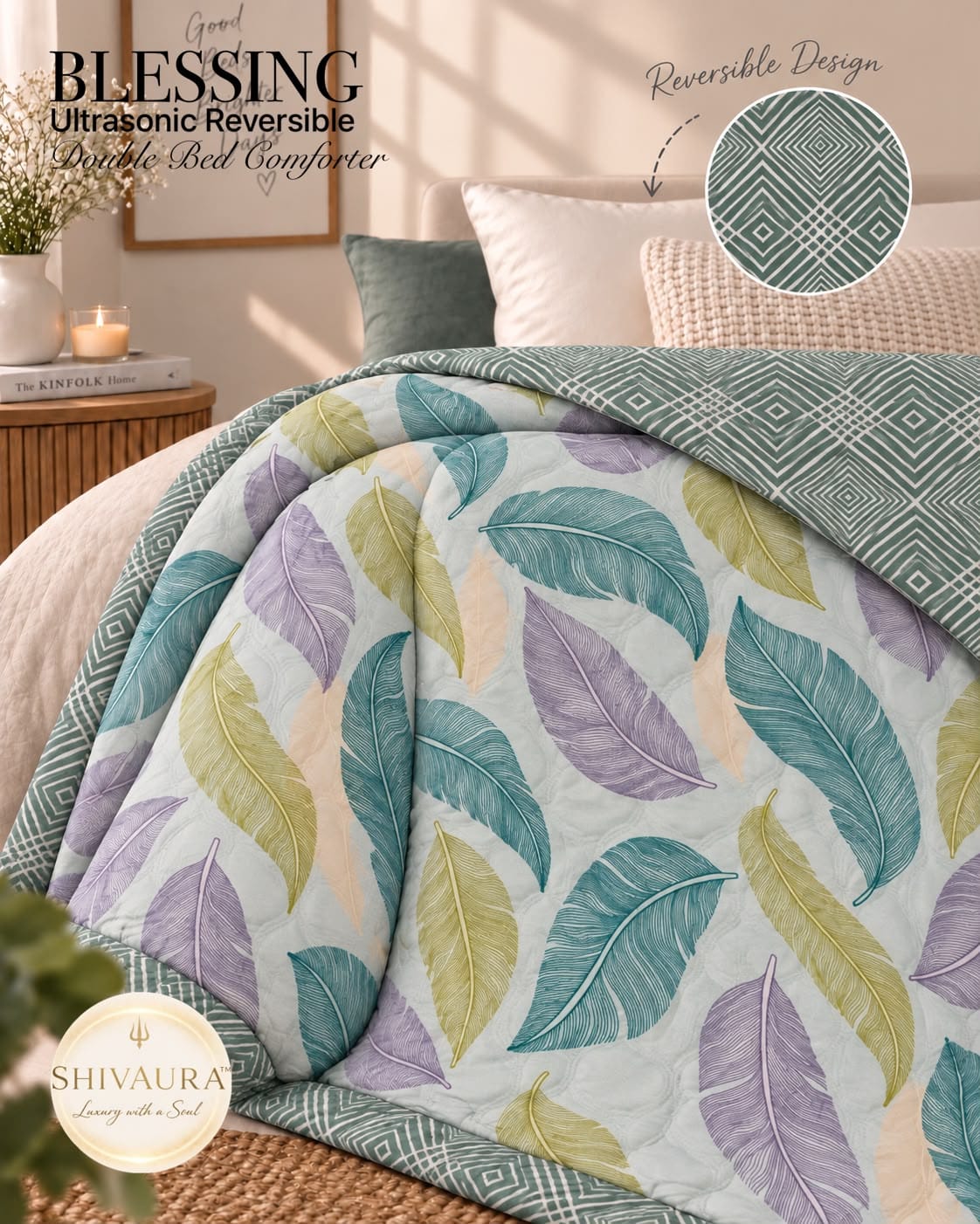 WhatsApp Image 2026-09-22 at 7.15.49 PM Ultrasonic Reversible Double Bed AC Comforters by Size: 90x100 inches Fabric: Imported Glace Cotton (Cotton Feel) - Image 1