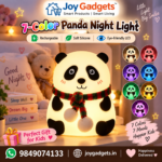 Rechargeable Silicone Panda Night Light for Kids 7-Color LED Changing Lamp