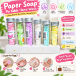Fruit Scented Paper Soap Sheets in Tubes | Portable Hand Washing Soap