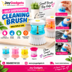 Dish/Washbasin Plastic Cleaning Brush with Liquid Soap Dispenser, Multicolour