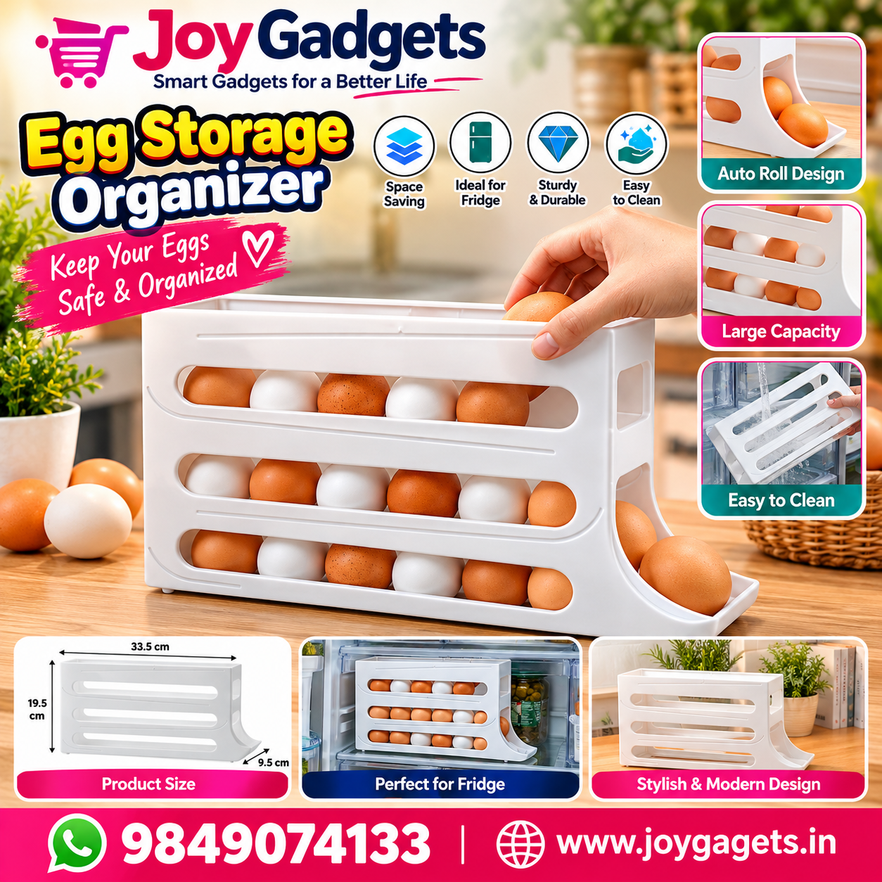 file_00000000cac48211a743014e41f4573e Plastic Egg Storage Organizer -Space-Saving Fridge Tray For Neat Kitchen Organization - Image 1
